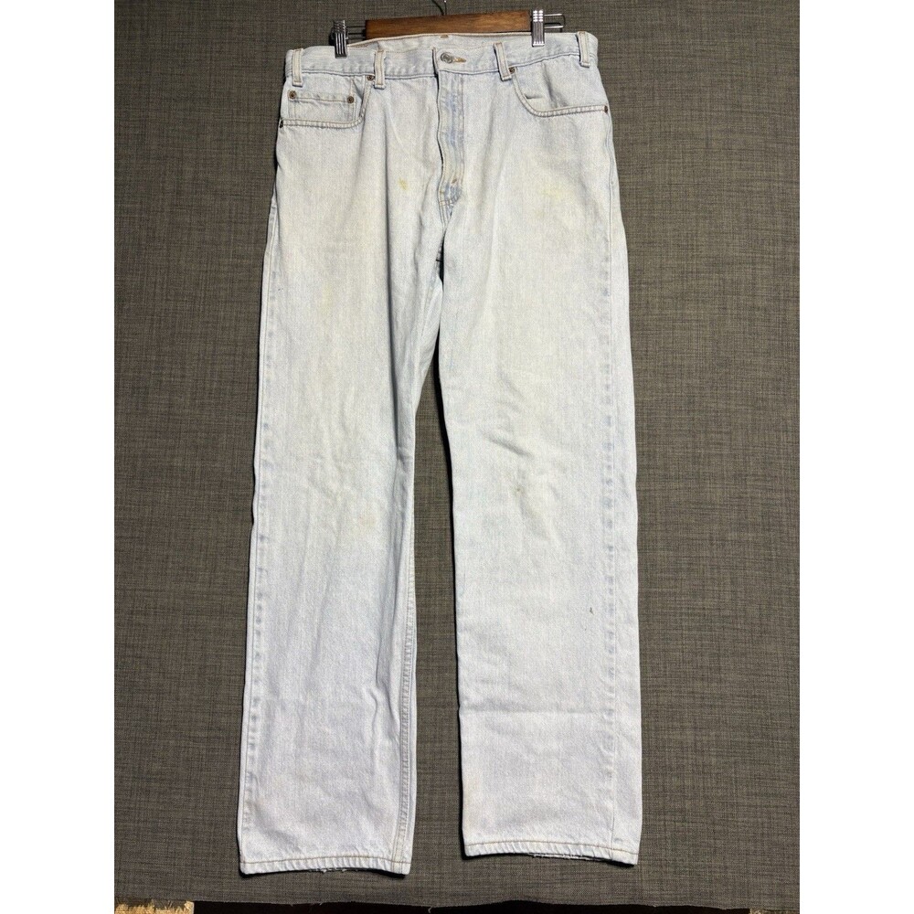 Levi's 505 Jeans Mens 36x32 Light Wash Regular Fit Straight Leg Denim Pants